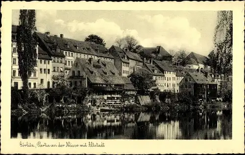 Künstler AK Görlitz in der Lausitz, Neißepartie, Altstadt