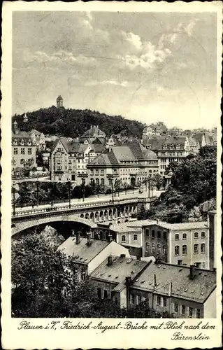 Ak Plauen im Vogtland, Friedrich August Brücke, Bärenstein