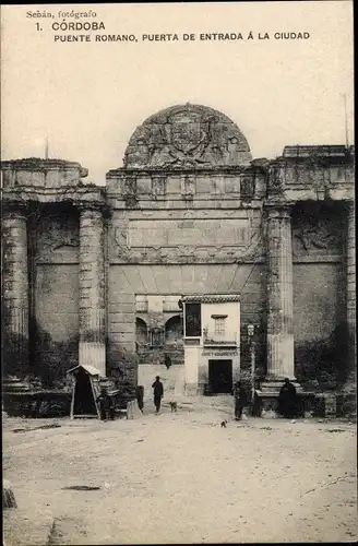 Ak Córdoba Andalusien Spanien, Puente Romano, Puerta de Entrada a la Ciudad