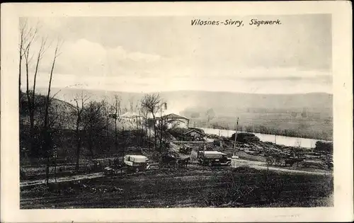 Ak Vilosnes Haraumont Lothringen Meuse, Sägewerk