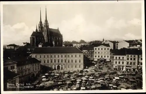 Ak Brno Brünn Region Südmähren Tschechien, Krautmarkt