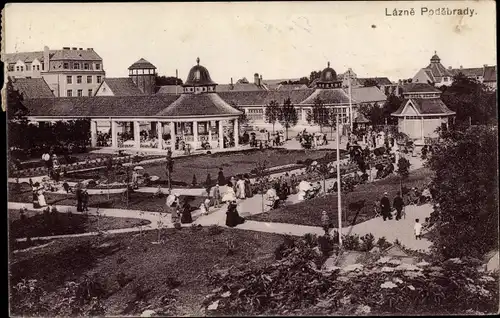 Ak Lázně Poděbrady Bad Podiebrad Region Mittelböhmenm Parkanlage