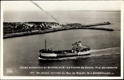 Ak Pointe de Grave Gironde, Navire français en mer