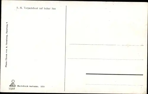Ak Deutsches Torpedoboot auf hoher See