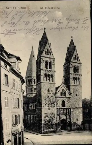 Ak Sélestat Schlettstadt Elsass Bas Rhin, St Fideskirche