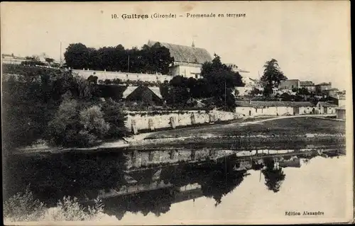 Ak Guitres Gironde, Promenade en terrasse