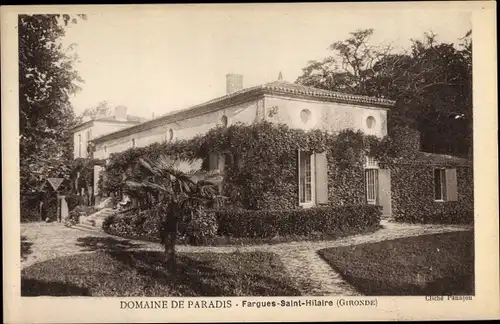 Ak Fargues Saint Hilaire Gironde, Domaine de Paradis, Ortspartie