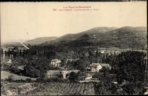 Ak Boussens Haute-Garonne, Quartier de la Gare