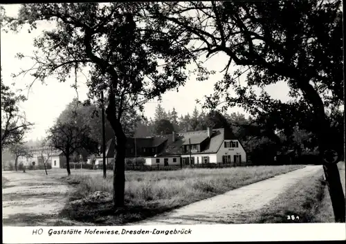 Ak Dresden Nord Langebrück, Gasthaus Hofewiese