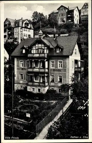 Ak Rathen an der Elbe Sächsische Schweiz, Villa Frieda