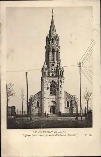 Ak Versailles Le Chesnay Yvelines, Eglise Saint Antoine de Padoue, facade