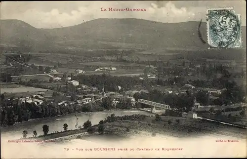 Ak Boussens Haute-Garonne, Vue sur la Ville prise du Chateau de Roquefort