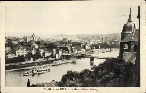 Ak Meißen Sachsen, Blick von der Albrechtsburg auf die Stadt