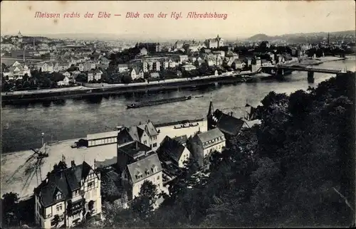 Ak Meißen Sachsen, Blick von der Albrechtsburg auf die Stadt