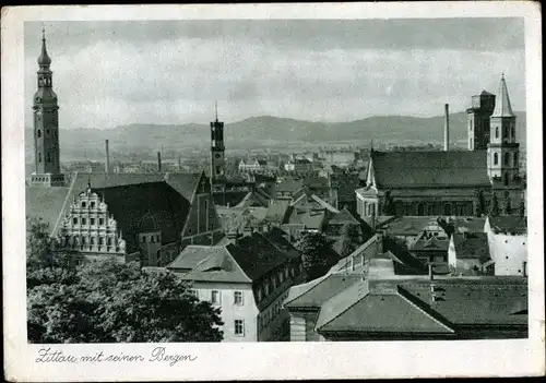 Ak Zittau in Sachsen, Klosterkirche, Rathaus, Johanniskirche, Teilansicht