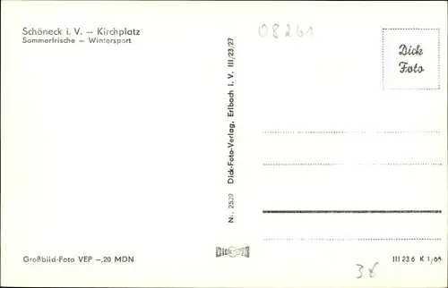 Ak Schöneck im Vogtland, Kirchplatz