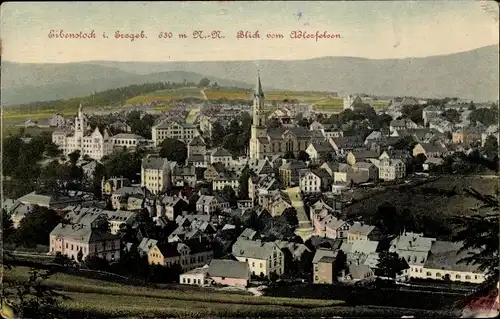 Ak Eibenstock im Erzgebirge Sachsen, Blick vom Adlerfelsen