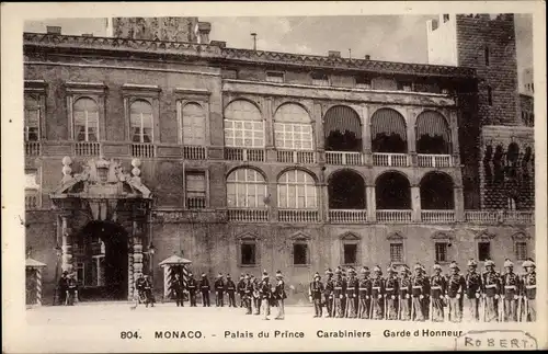 Ak Monaco, Palais du Prince, Carabiniers, Garde d'Honneur