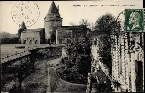 Ak Blain Loire Atlantique, Le Chateau, Tour du Pont Levis