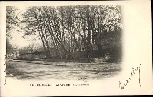 Ak Bourgueil Indre et Loire, Le Collège, Promenade