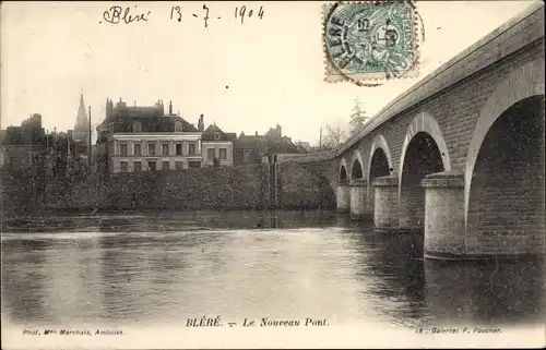 Ak Bléré Indre et Loire, Le Nouveau Pont