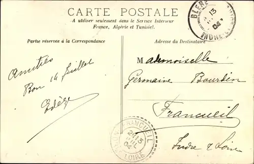 Ak Bléré Indre et Loire, Le Nouveau Pont