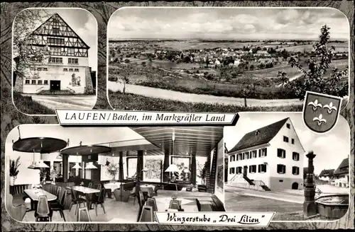 Ak Laufen Sulzburg im Breisgau Hochschwarzwald, Winzerstube Drei Lilien, Bes. Bäßler