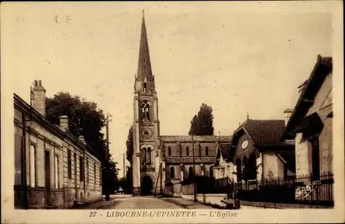 Ak Libourne Gironde, L'Epinette, L'Eglise