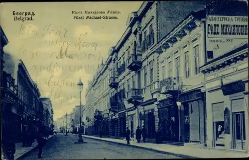 Ak Belgrad Beograd Serbien, Fürst Michael Straße