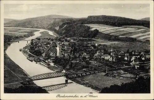 Ak Bodenwerder an der Weser, Totale