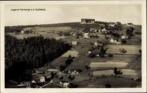 Ak Aschberg Klingenthal im Vogtland Sachsen, Totale mit Jugendherberge