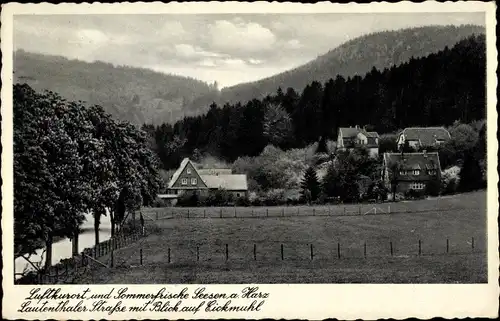 Ak Seesen in Niedersachsen, Lautenthaler Straße mit Blick auf Eickmuhl