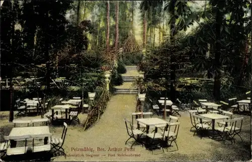 Ak Siegmar Chemnitz in Sachsen, Pelzmühle, Gartenpartie