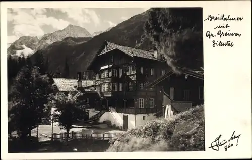 Ak Ginzling in Tirol, Gasthof Breithahner mit Großem Greiner