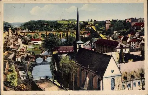 Ak Luxemburg Luxembourg, Panorama sur Grund