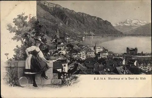 Ak Montreux Kanton Waadt Schweiz, La Dent du Midi