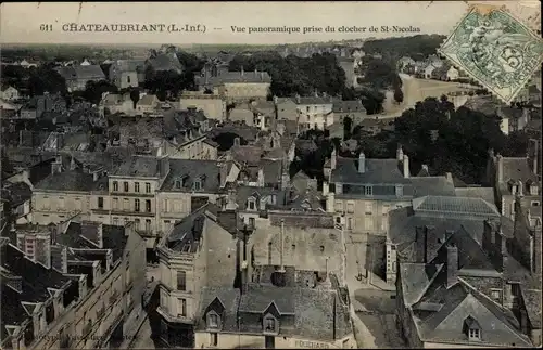 Ak Chateaubriant Loire Atlantique, Vue panoramique pris du clocher de St Nicolas