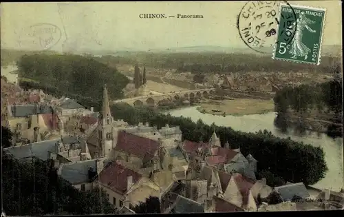 Ak Chinon Indre et Loire, Panorama