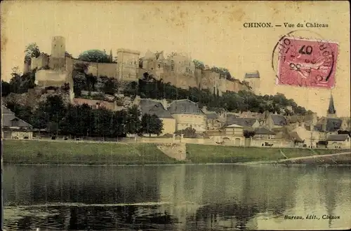 Ak Chinon Indre et Loire, Vue du Château