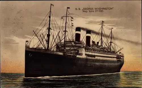 Ak Dampfschiff SS George Washington, Norddeutscher Lloyd