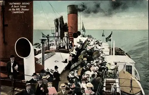 Ak NRL Steamer Chippewa, Niagara River Line, Outward Bound