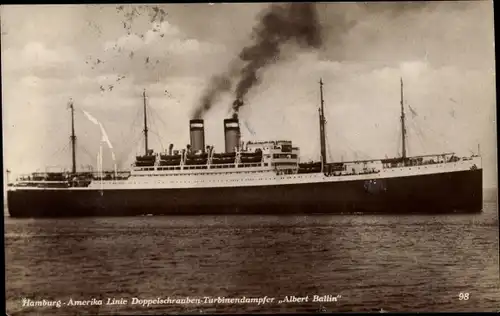 Ak HAPAG, Doppelschrauben Turbinendampfer Albert Ballin
