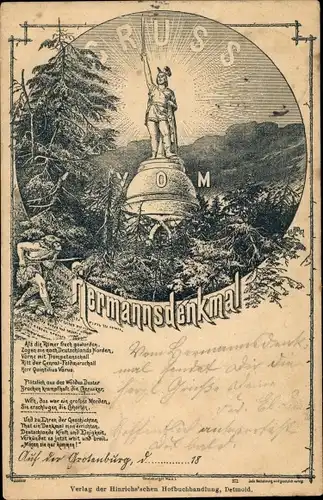 Litho Detmold am Teutoburger Wald, Hermannsdenkmal