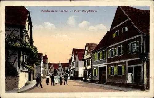 Ak Herxheim bei Landau in der Pfalz, Obere Hauptstraße