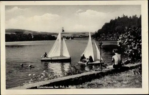 Ak Pirk Burgstein Weischlitz im Vogtland, Elsterstausee