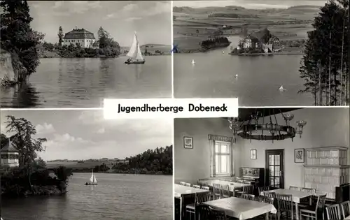 Ak Pirk Burgstein Weischlitz im Vogtland, Jugendherberge Dobeneck an der Talsperre