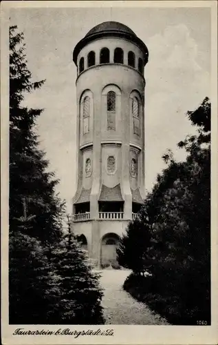 Ak Burgstädt in Sachsen, Taurastein, Wasserturm, Aussichtsturm