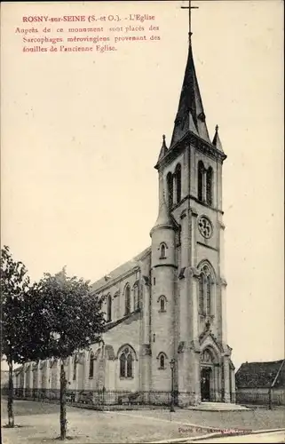 Ak Rosny sur Seine Yvelines, Eglise