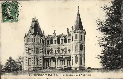 Ak La Membrolle Indre et Loire, Château de l'Aubriére