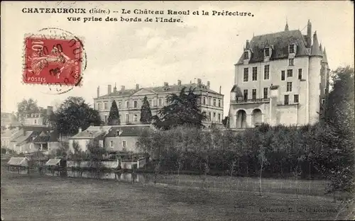 Ak Châteauroux Indre, Le chateau Raoul et la Prefecture